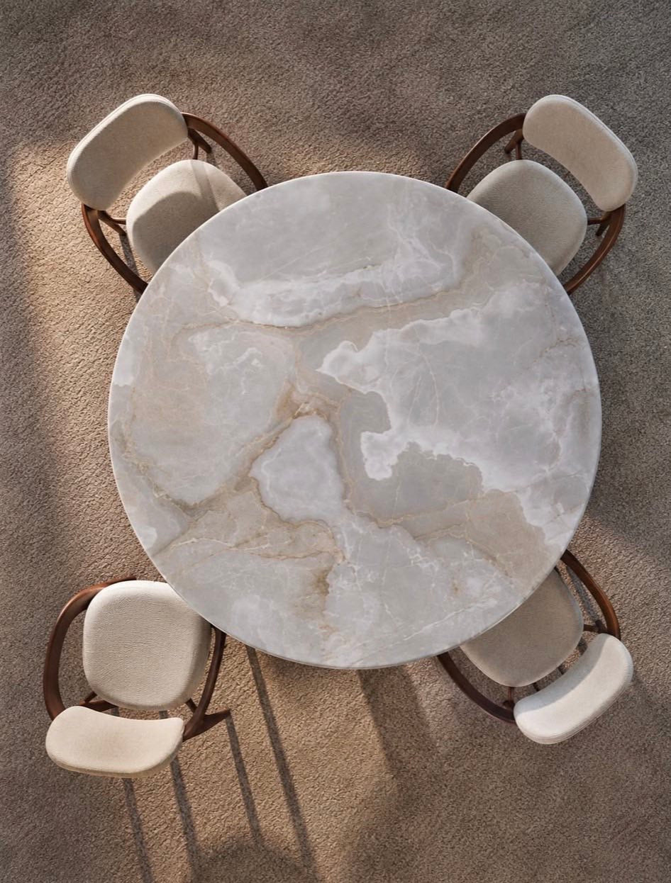 ALETTA TABLE 12 - CHAMPAGNE ONYX STONE